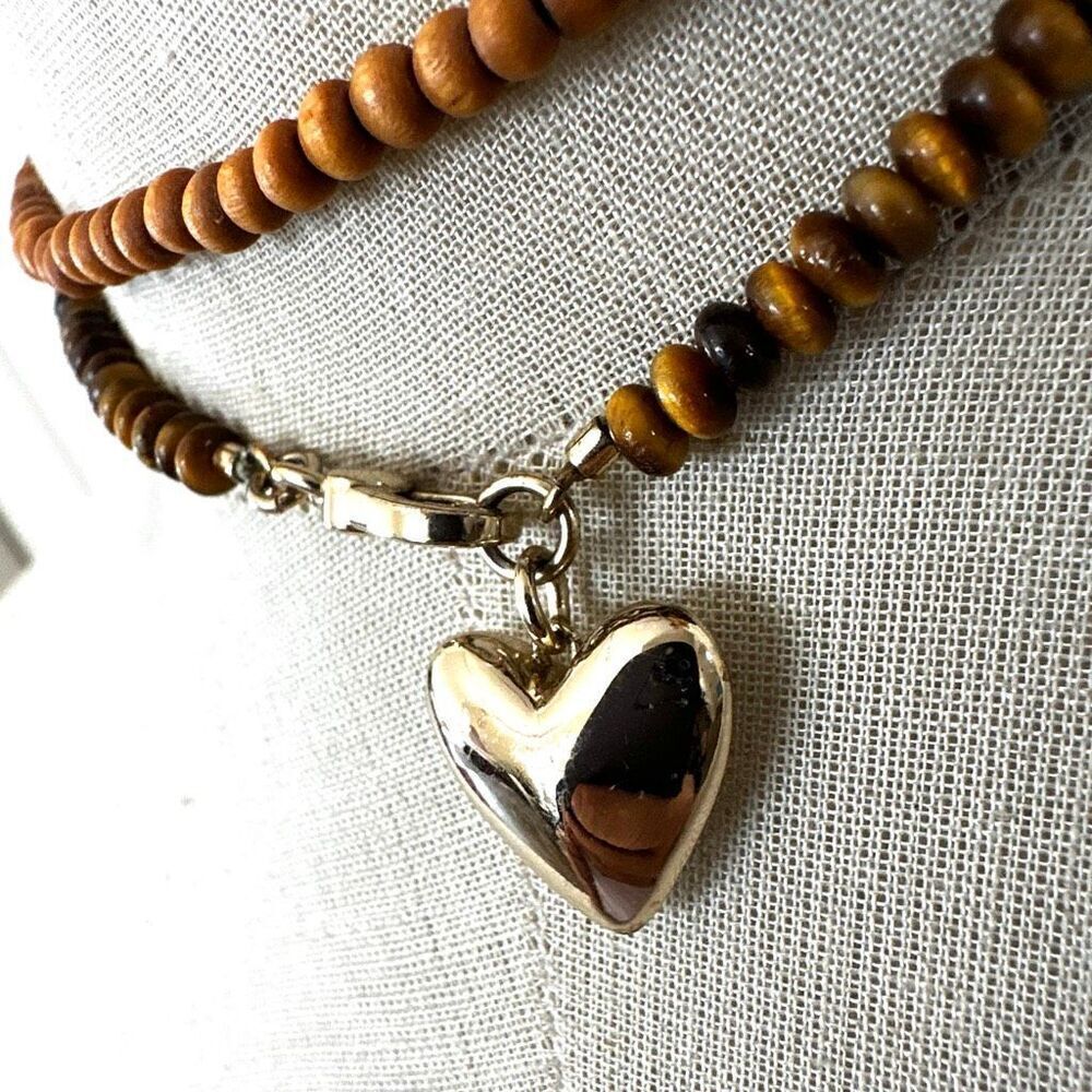 Rebecca Minkoff Gold Plated Beaded Heart Necklace - Picture 7 of 11